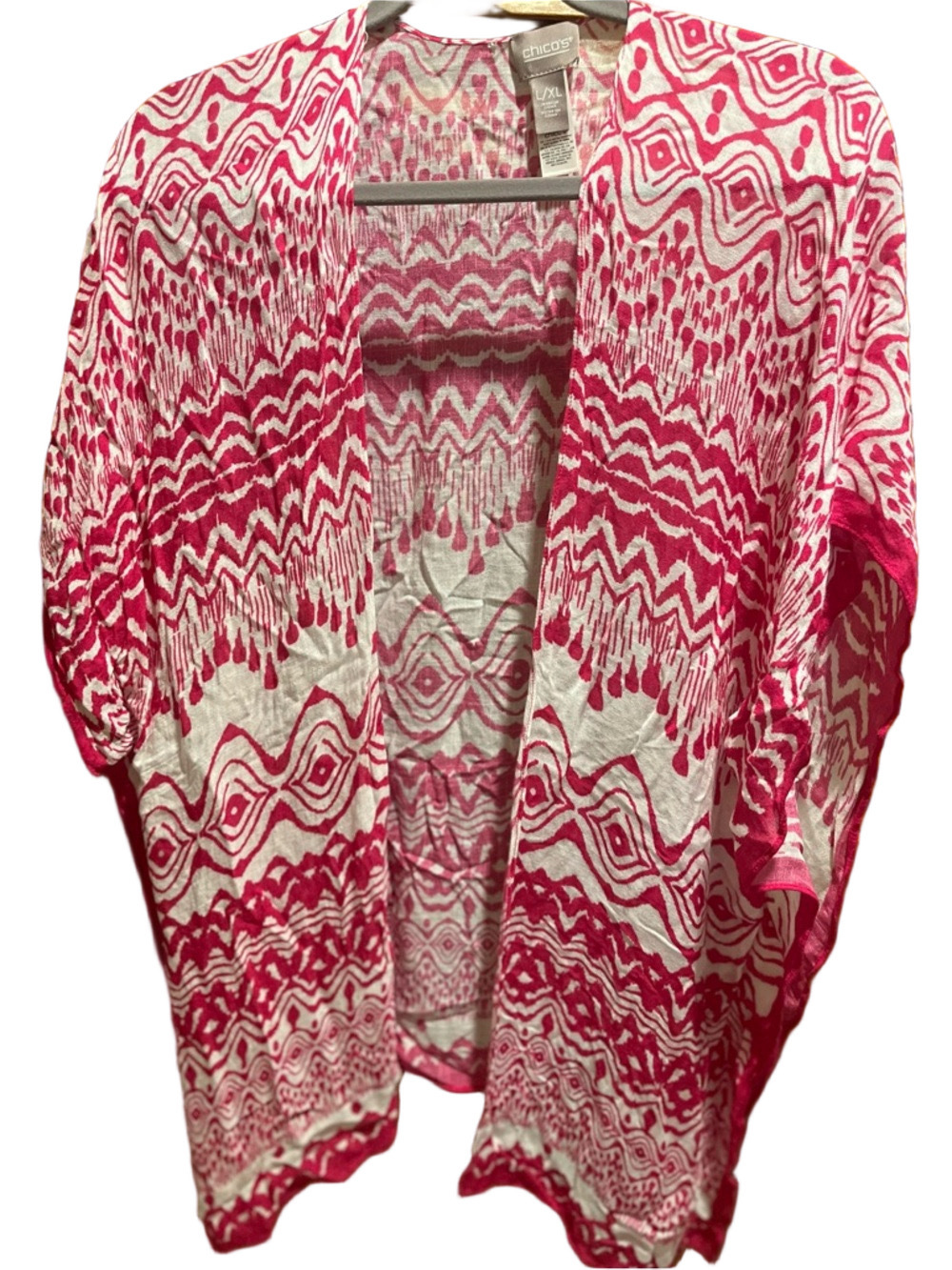 03. WOMENS CHICO’S L/XL DETAIL KIMONO TOP - Picture 3 of 7